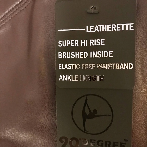 Dark Cherry Leatherette Leggings - Picture 6 of 9